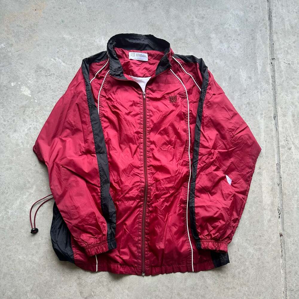 Vintage Wilson Men's Colorblock Full-Zip Track Windbreaker Jacket